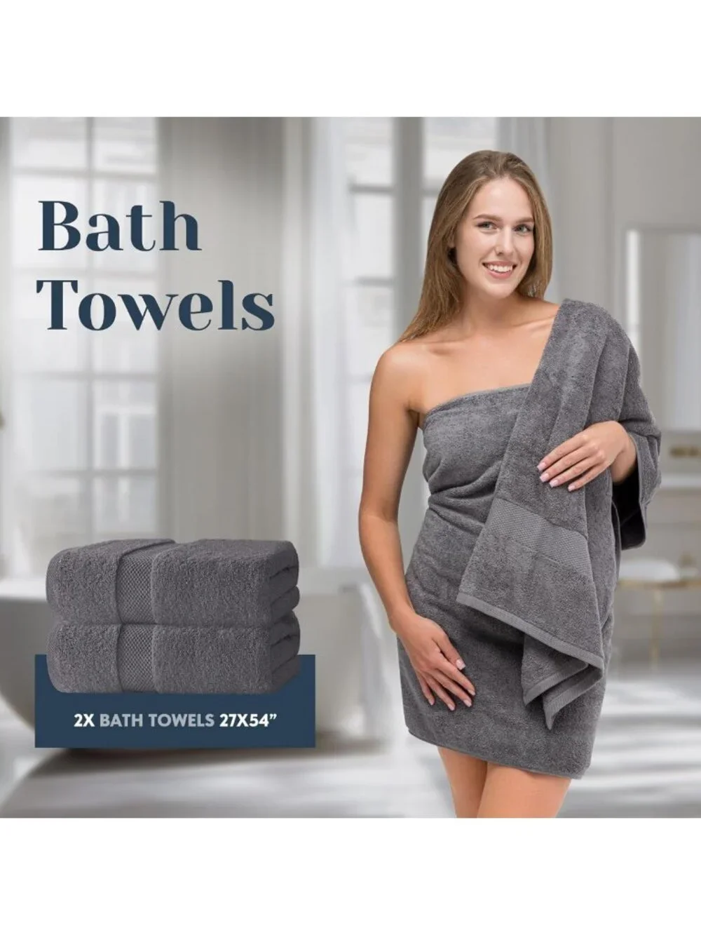 Luxury 8-Piece Bath Towel Set - 100% Turkish Cotton, Highly Absorbent, Soft
